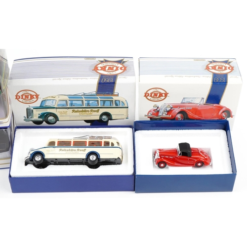 2048 - Seven Dinky and Corgi diecast vehicles with boxes, numbered DY-902, DY-158, DY-26, DY-S10, DY-S17, D... 