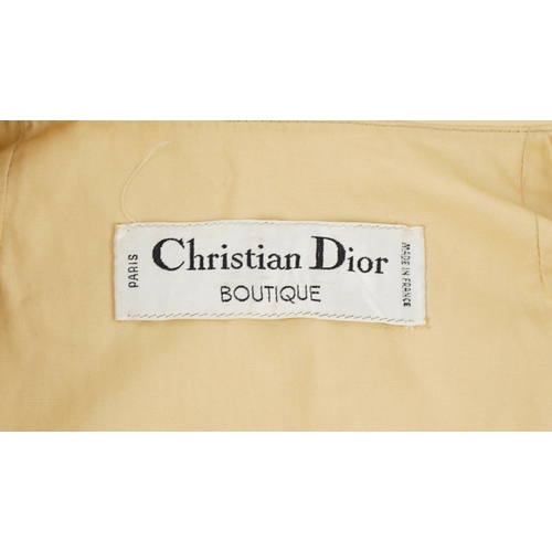 1440 - Christian Dior Boutique Paris pale yellow cotton and polyester ladies overcoat, 98cm in length