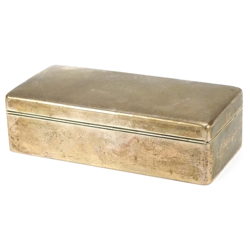 416 - Victorian silver cigarette box, the domed hinged lid engraved 'Straight On Crest', Sandown Park, 192... 