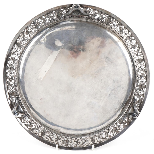 397 - Victorian circular silver salver presented to C C L M. Jardine. Esquire by The Cartsherrie Ironworks... 