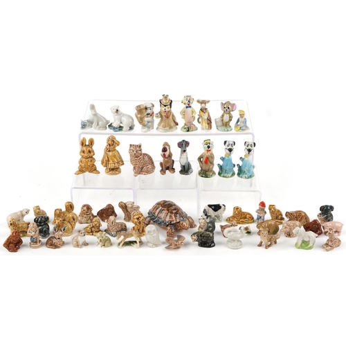 522 - Collection of Wade Whimsies animals and figures including Yogi Bear, Jerry and some Disney, the larg... 