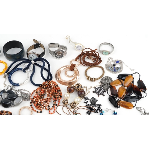 3373 - Mixed group of costume jewellery to include watches, necklaces, bracelets and bangles