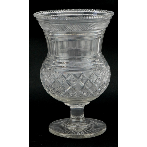 160 - Early 19th century cut glass celery vase, 22cm high