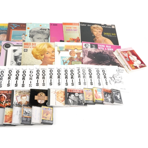 647 - Collection of Doris Day ephemera including vinyl LP record, tape cassettes, CDs and newsletters of T... 