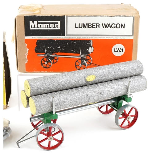 2038 - Mamod LW.1 lumber wagon, boxed, together with a battery operated car, boxed.