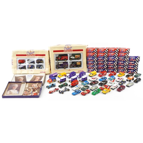 2026 - Small collection of Corgi diecast models together with two Heritage Collection Cadbury diecast model... 