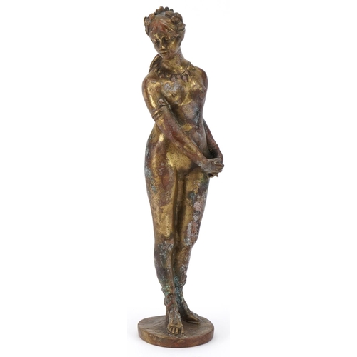 67 - Late 19th/early 20th century bronze study of a female nude, 27cm high