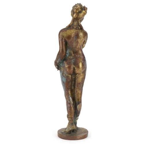 67 - Late 19th/early 20th century bronze study of a female nude, 27cm high