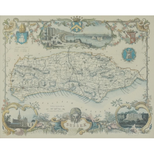 2480 - Group of five various maps comprising Sussex, Great Britain, The United Kingdom, America and East Su... 