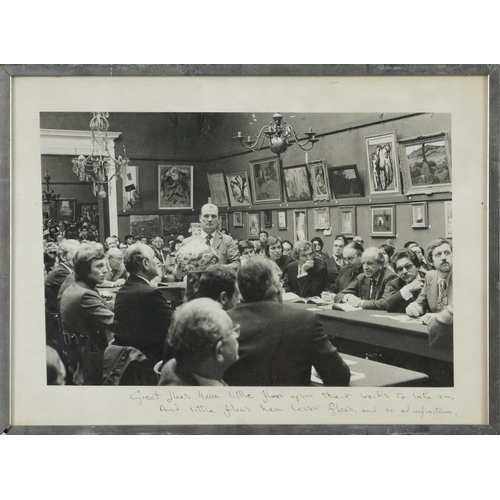 2475 - Black and white photograph of an auction in progress, possibly Sotheby's circa 1965, annotated below... 