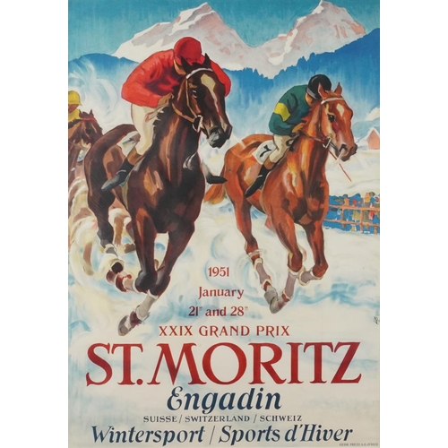 2482 - Cordial Campari, late 20th century colour advertising poster, 51cm x 40cm, together with a St. Morit... 