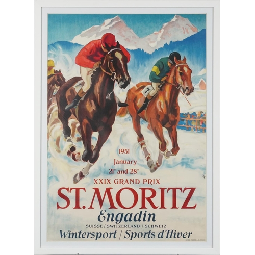 2482 - Cordial Campari, late 20th century colour advertising poster, 51cm x 40cm, together with a St. Morit... 