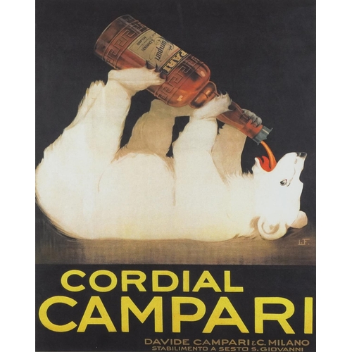 2482 - Cordial Campari, late 20th century colour advertising poster, 51cm x 40cm, together with a St. Morit... 