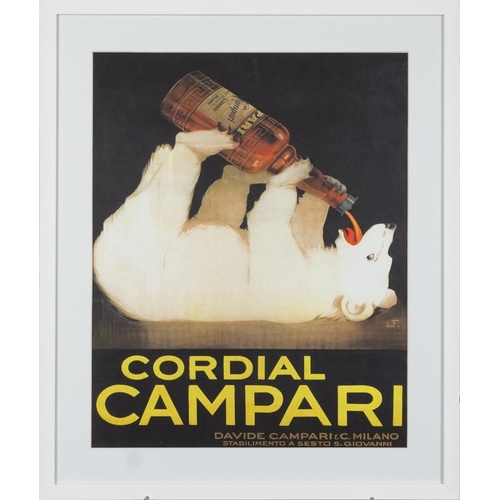 2482 - Cordial Campari, late 20th century colour advertising poster, 51cm x 40cm, together with a St. Morit... 