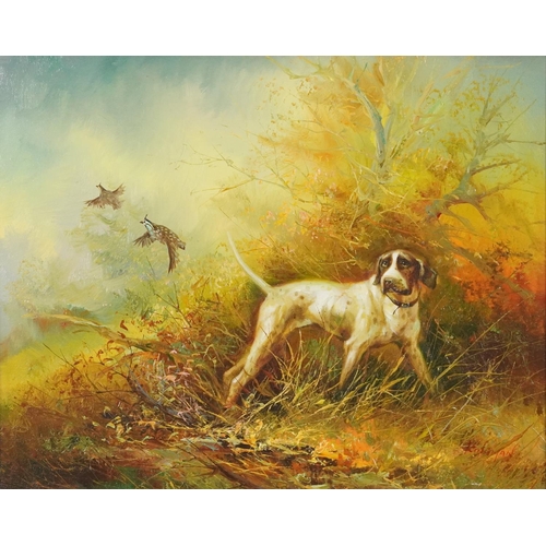 3436 - Kingman - Portrait of a hound, Modern British school oil on canvas, signed to the lower right corner... 