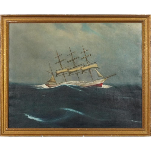 3413 - F. Moyson - Belgian training ship L'Avenir, pair of oil on canvasses, one signed lower to the left c... 