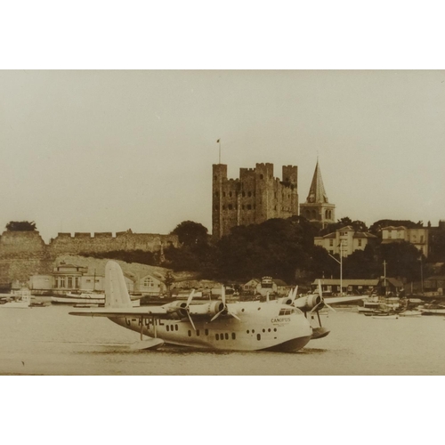 2474 - Black and white photograph of The Sunderland Flying Boat on the River Medway Rochester circa 1940, f... 