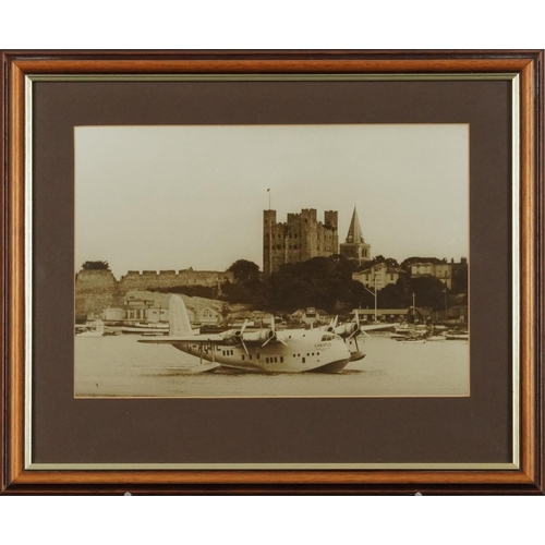 2474 - Black and white photograph of The Sunderland Flying Boat on the River Medway Rochester circa 1940, f... 