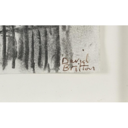 3480 - David Britton - The Ashmolean, 20th century British School, charcoal on paper, signed lower right co... 