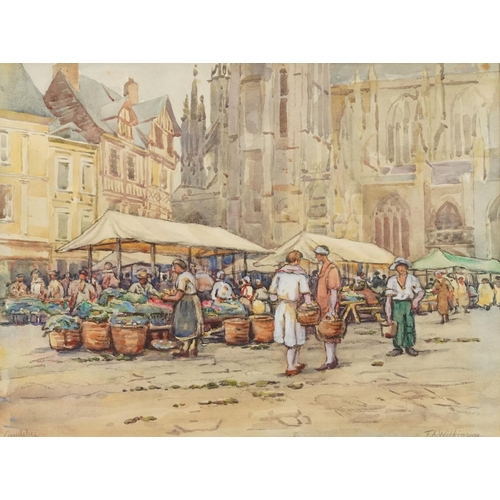 3490 - F. A. Wilkinson - Pair of 19th century street scenes, 19th century British school watercolour on pap... 