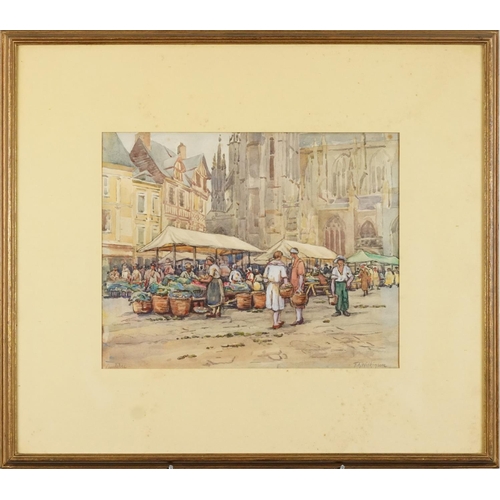 3490 - F. A. Wilkinson - Pair of 19th century street scenes, 19th century British school watercolour on pap... 