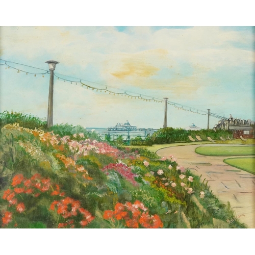 3653 - B. Ayling - Bournemouth Pier, 20th century British school oil on board, framed, 42cm x 34cm