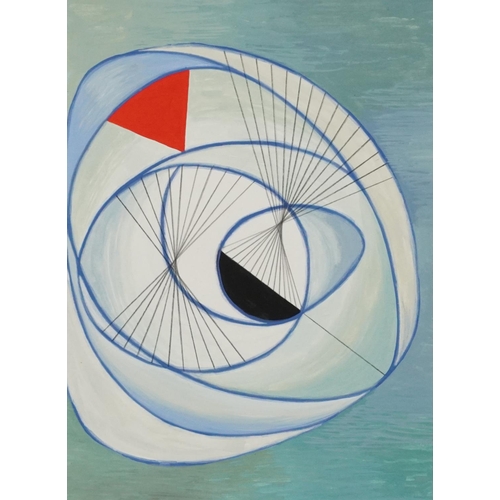 3428 - After Barbara Hepworth - Abstract composition, 20th century British school, acrylic on paper, signed... 