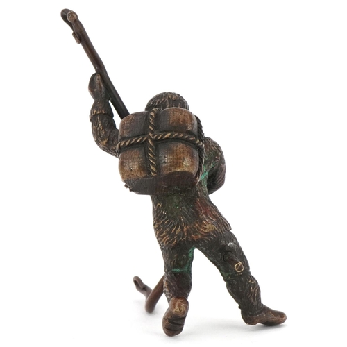 74 - Early 20th century patinated bronze figure of an Arctic explorer, 8cm high