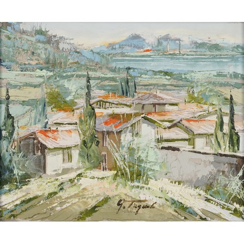 3512 - Giampietro Tugnoli - Landscape, Late 20th century Italian School, oil on board, framed.