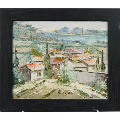 3512 - Giampietro Tugnoli - Landscape, Late 20th century Italian School, oil on board, framed.