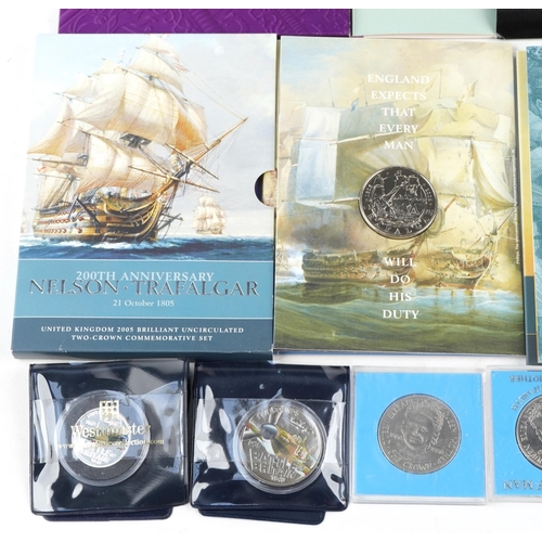 2176 - British coins and sets including 1997 United Kingdom Deluxe proof set, 200th Anniversary Nelson-Traf... 