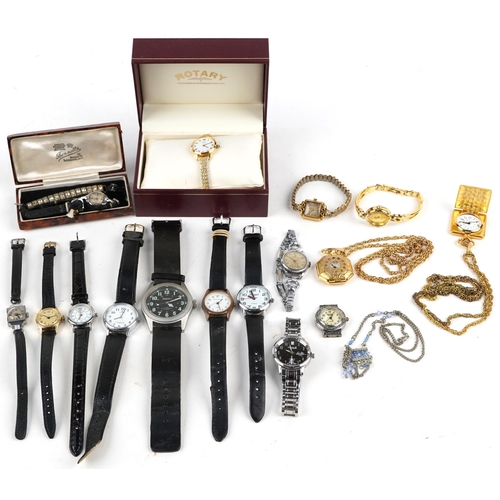 3368 - Small collection of ladies and gentlemen's bracelet wristwatches including a stainless steel Art Dec... 