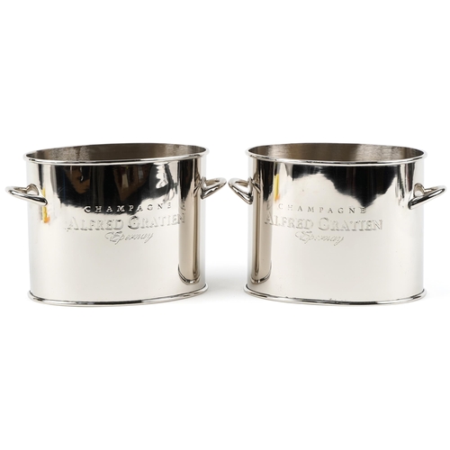 610 - Pair of Alfred Gratien design Champagne ice buckets with twin handles, 28cm wide