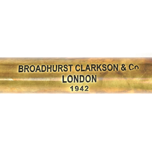 1211 - Naval interest three draw brass telescope, 84cm in length