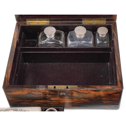 339 - Good coromandel travelling vanity box which was presented to William R Robinson (1792-1866), the for... 