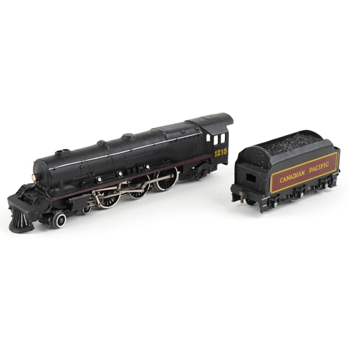 2001 - Hornby Dublo three rail 1215 Canadian Pacific locomotive and tender, boxed, 29cm in length