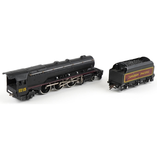 2001 - Hornby Dublo three rail 1215 Canadian Pacific locomotive and tender, boxed, 29cm in length