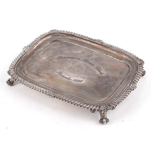 82 - Irish 1916 Easter uprising interest; belonging to Thomas Clarke, a silver plated calling card tray a... 