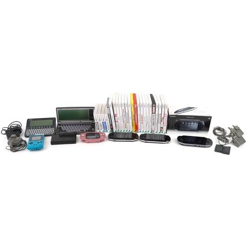 2074 - Hand held games consoles, games and accessories including Sony PSP, Nintendo Gameboy Colour, Nintend... 