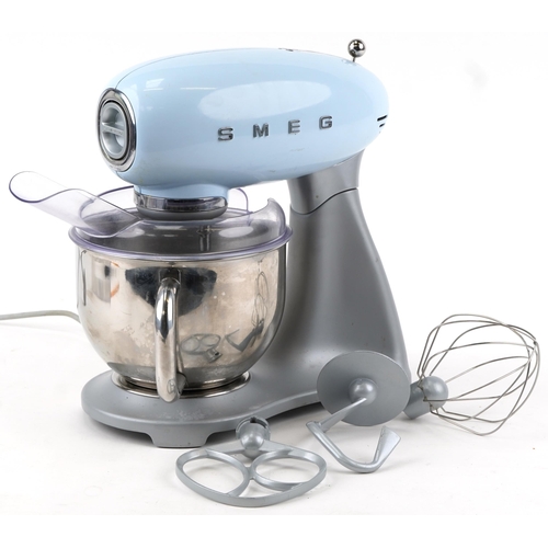 1403 - Retro Smeg food mixer in blue, model SMF01 PBUK