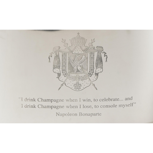 609 - Pair of large Champagne ice buckets with Napoleon Bonaparte and Lily Bollinger mottos, each 24cm H x... 