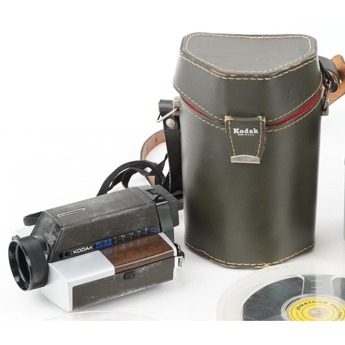 1468 - Eumic Mark-502 D Super 8 projector together with seven film reels and a Kodak XL33 movie camera 9mm ... 