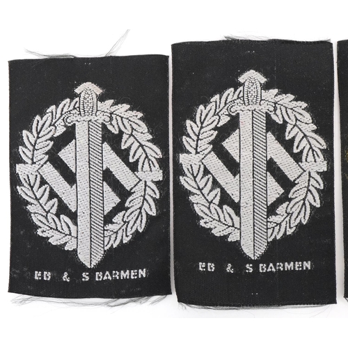 2598 - Four German military cloth badges, 8cm x 5cm