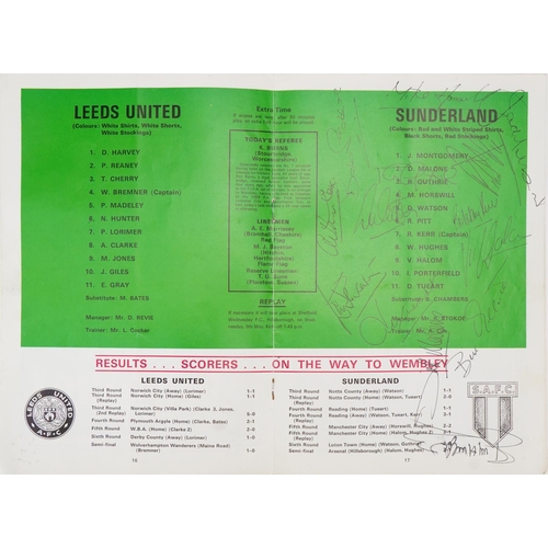 2390 - Signed FA Cup Final programme, Leeds United versus Sunderland, Saturday 5th May 1973, signed by the ... 