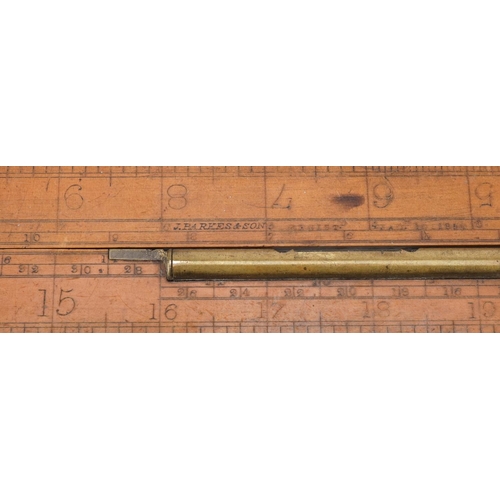 293 - Mid 19th century folding spirit rule by I. Routledge, Bolton, 32cm in length when folded