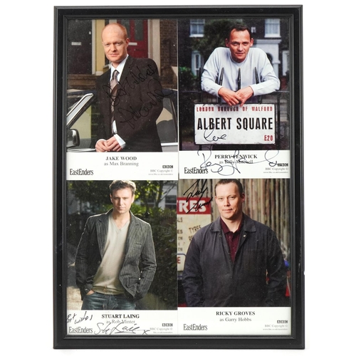 2452A - Four signed colour photographs of EastEnders actors including Jake Wood, Stuart Laing, Ricky Groves ... 