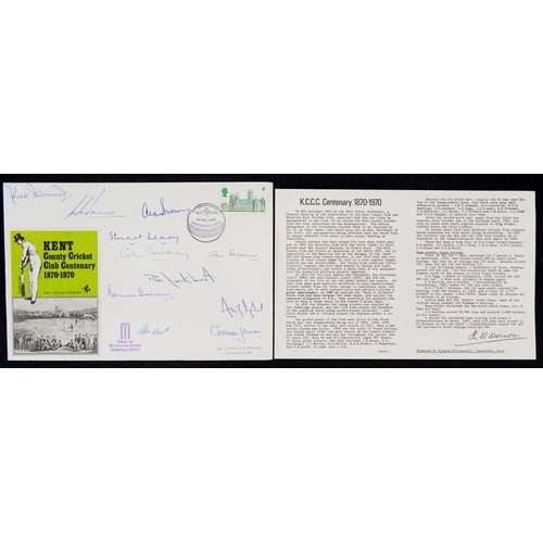 2395 - Kent County Cricket Club Centenary cover 1870-1970 signed by the team to include Derek Underwood, St... 