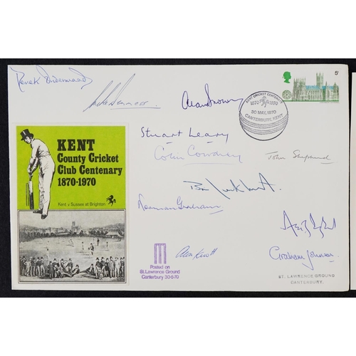 2395 - Kent County Cricket Club Centenary cover 1870-1970 signed by the team to include Derek Underwood, St... 