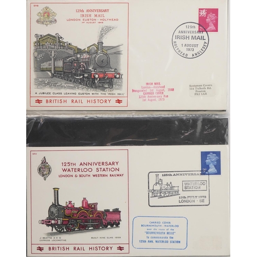 2259 - Red British Rail history cover album consisting of ninety covers of districts within the United King... 