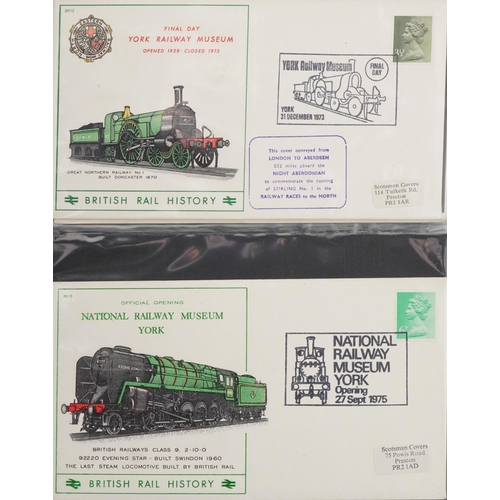 2259 - Red British Rail history cover album consisting of ninety covers of districts within the United King... 